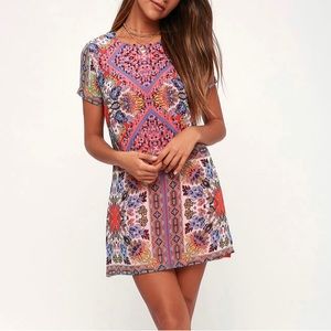 Lulu's Vibrant Floral Mini Dress
